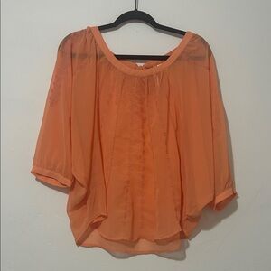 LC Lauren Conrad Vibrant Orange Blouse